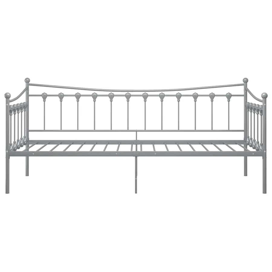 Cadre de canapé-lit sans matelas gris métal 90x200 cm - 6
