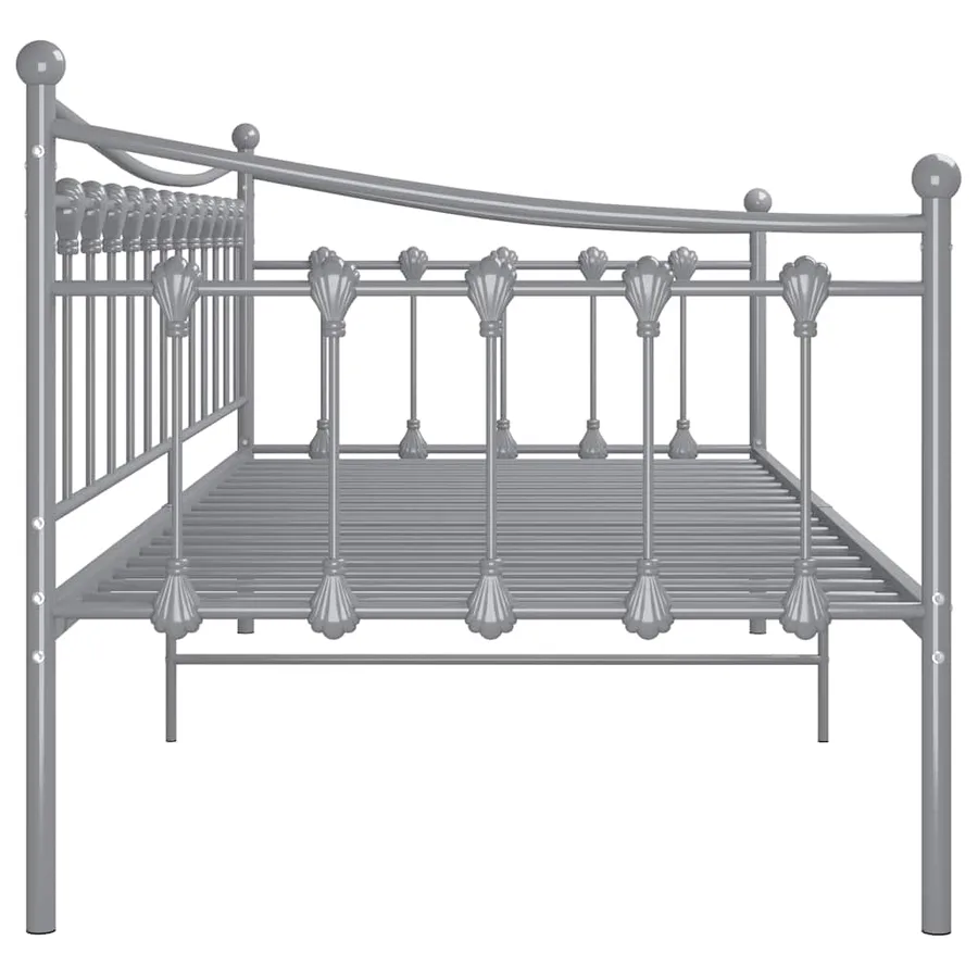 Cadre de canapé-lit sans matelas gris métal 90x200 cm - 7