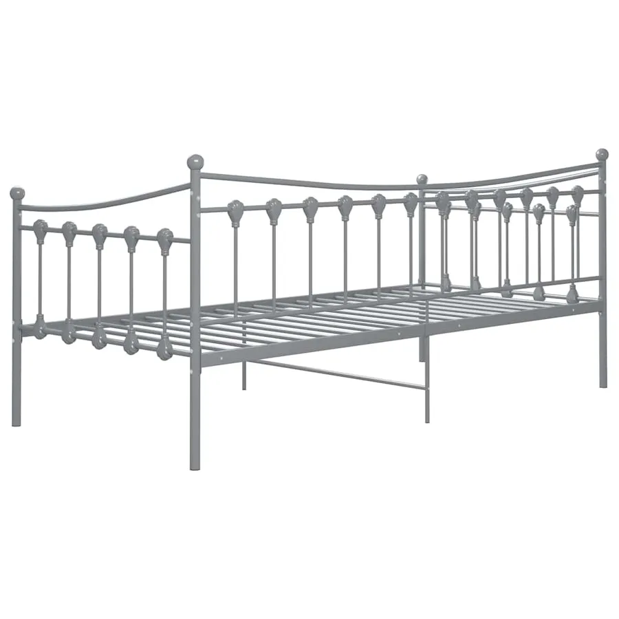 Cadre de canapé-lit sans matelas gris métal 90x200 cm - 8