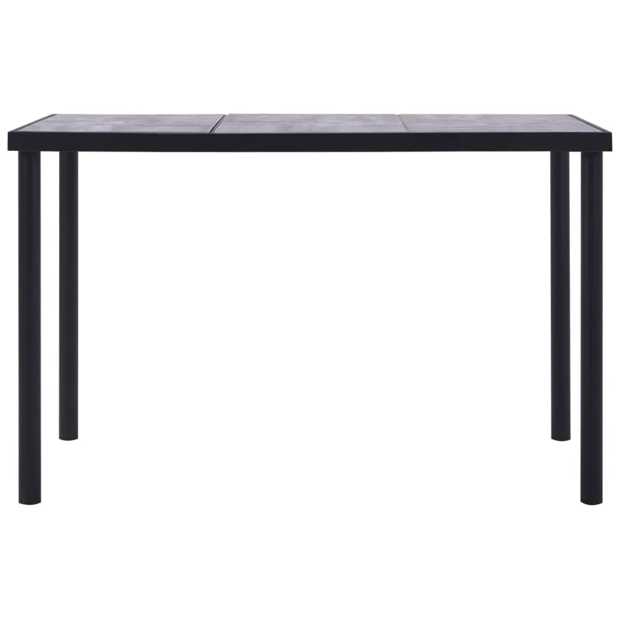 Table à manger Noir et gris béton 160x80x75 cm MDF - 2