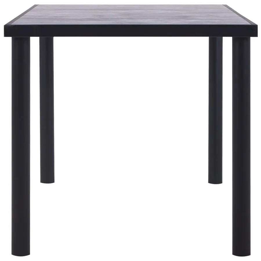 Table à manger Noir et gris béton 160x80x75 cm MDF - 3