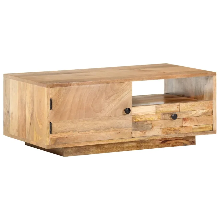 Table basse 90x50x35 cm Bois solide de manguier - 11
