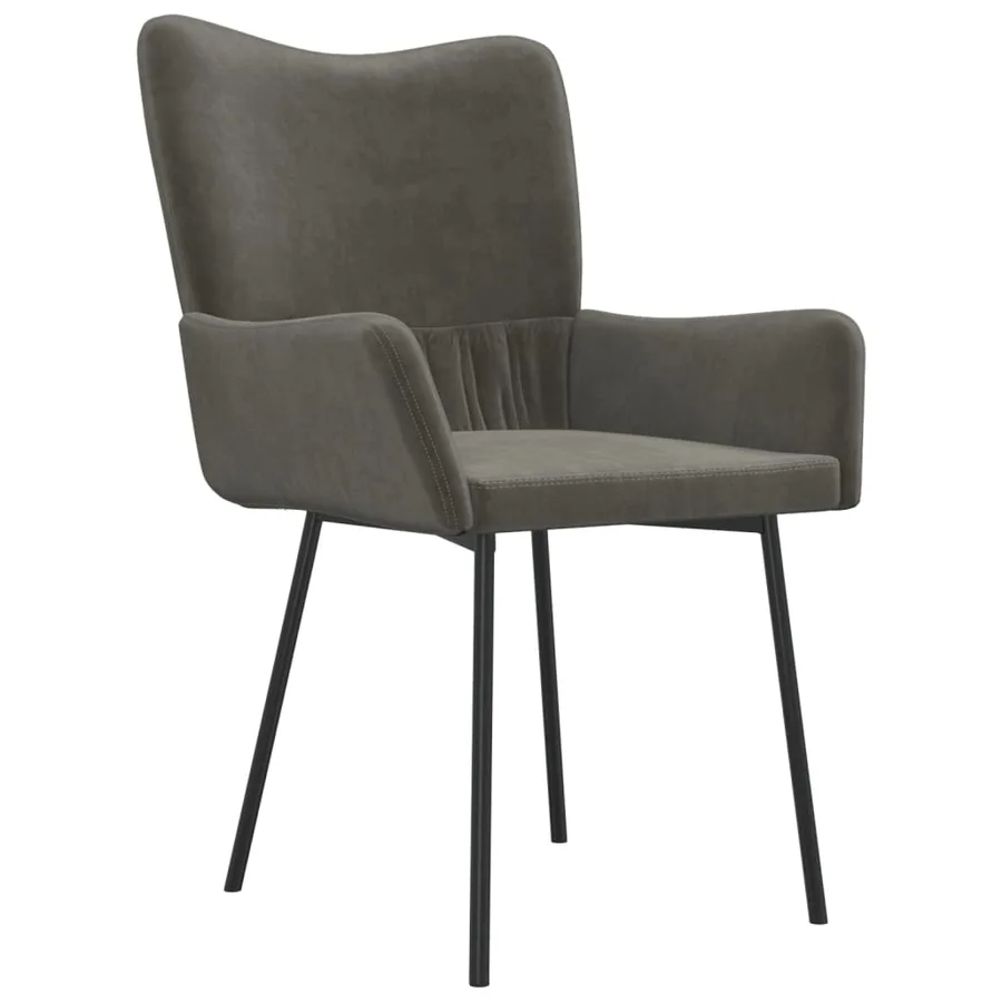 Chaises à manger lot de 2 Gris foncé Velours - 4