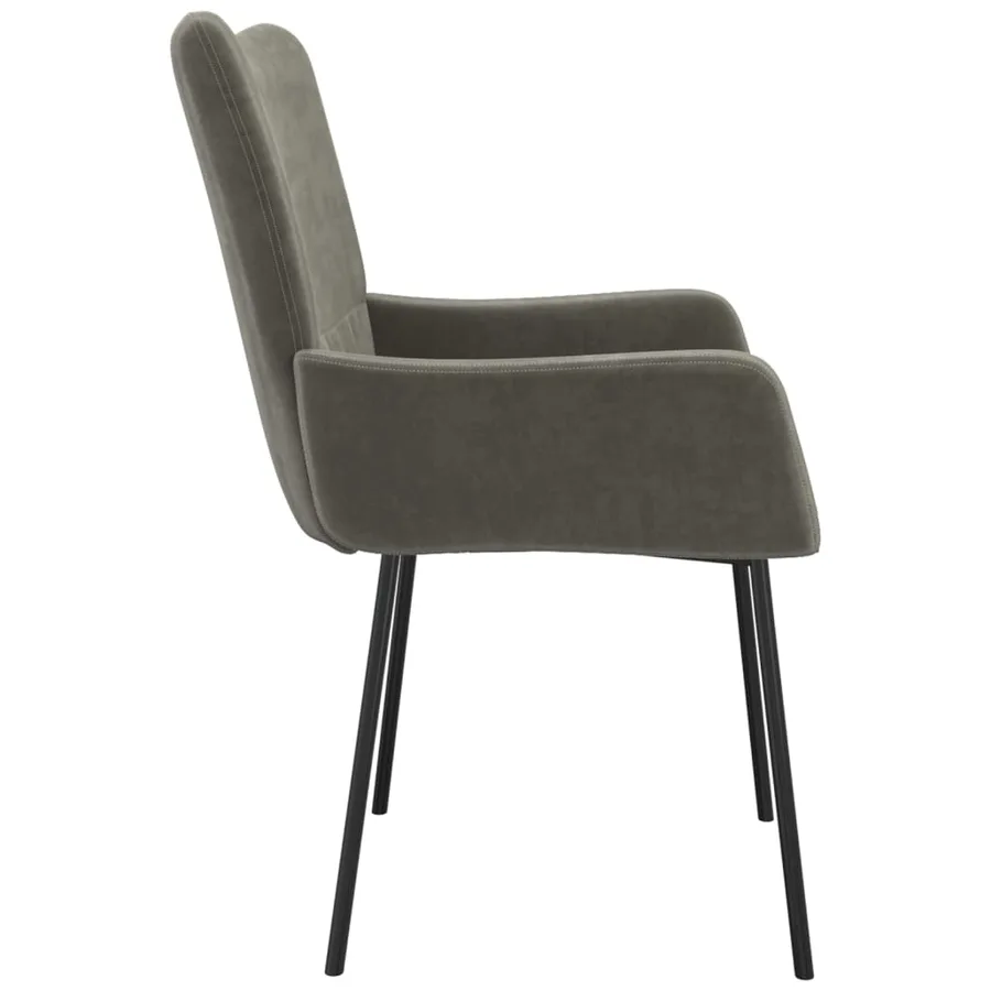 Chaises à manger lot de 2 Gris foncé Velours - 6