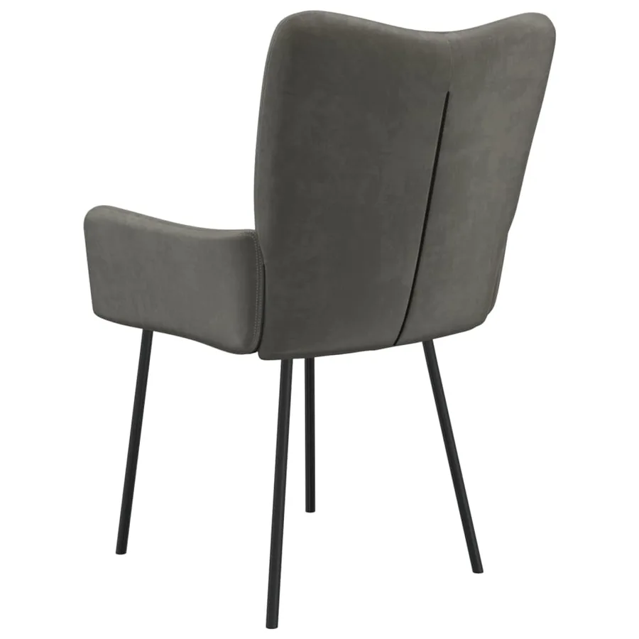 Chaises à manger lot de 2 Gris foncé Velours - 8