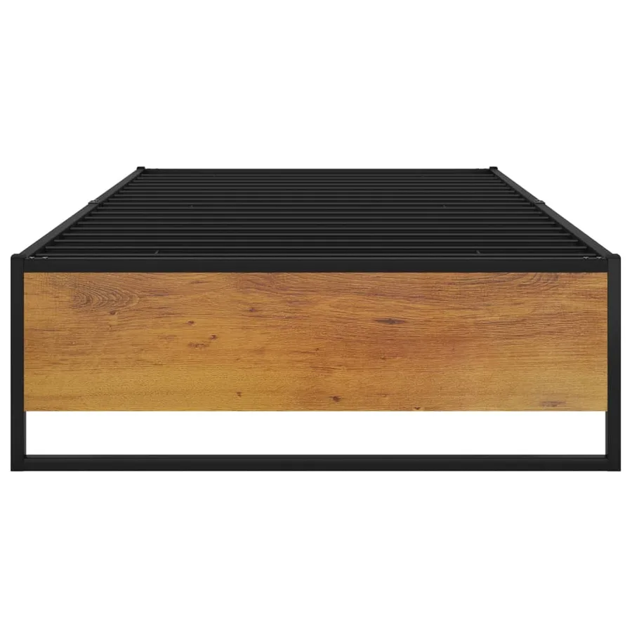 Cadre de lit sans matelas noir métal 90x200 cm - 3