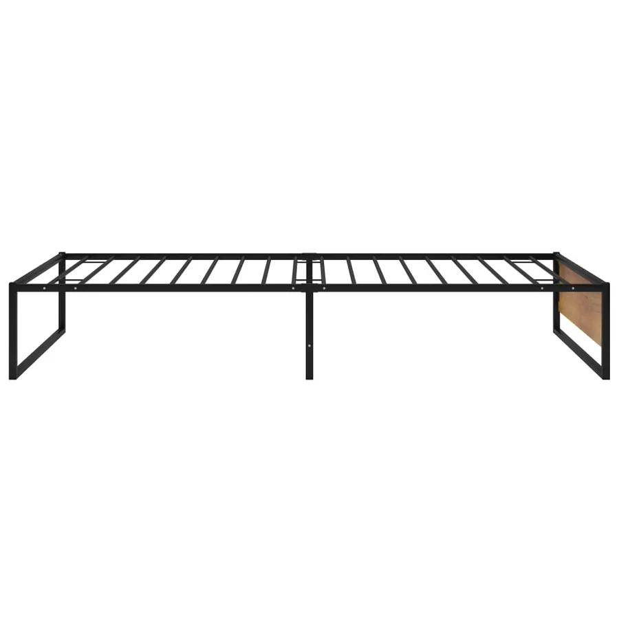 Cadre de lit sans matelas noir métal 90x200 cm - 4