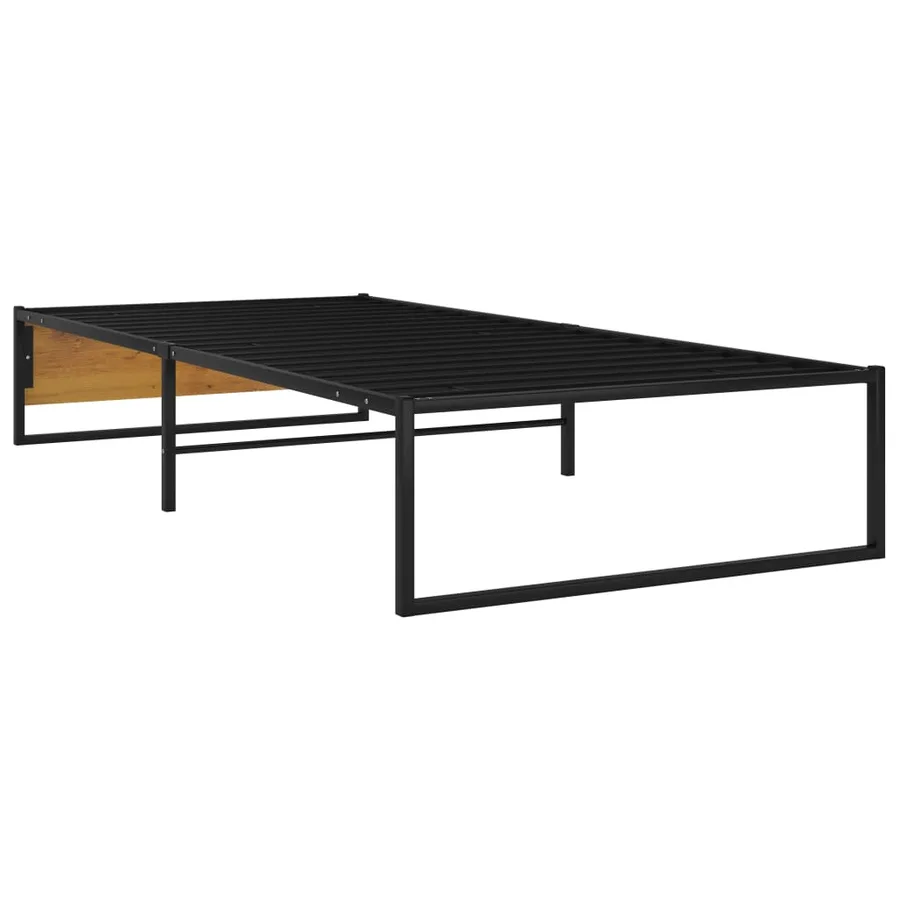 Cadre de lit sans matelas noir métal 90x200 cm - 5
