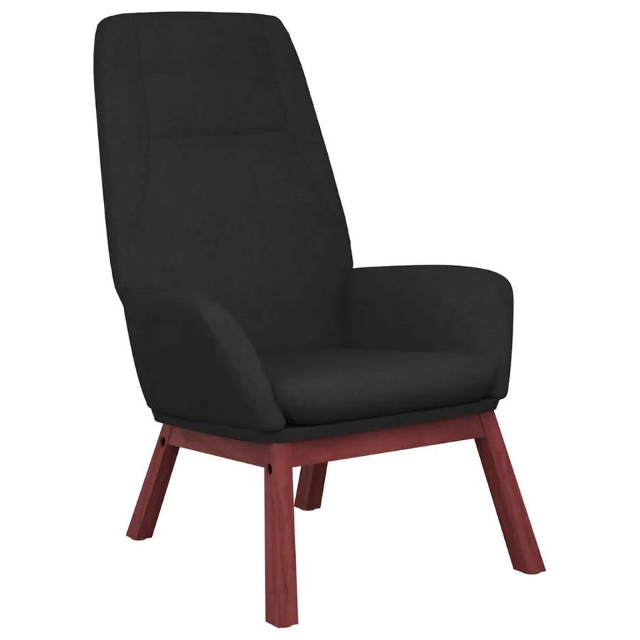 Chaise de relaxation Noir Tissu - 2