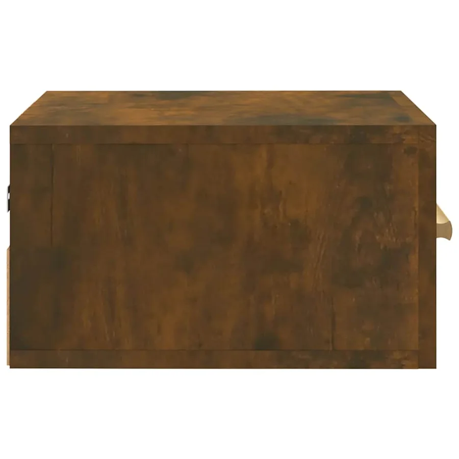 Table de chevet murale chêne fumé 35x35x20 cm - 5