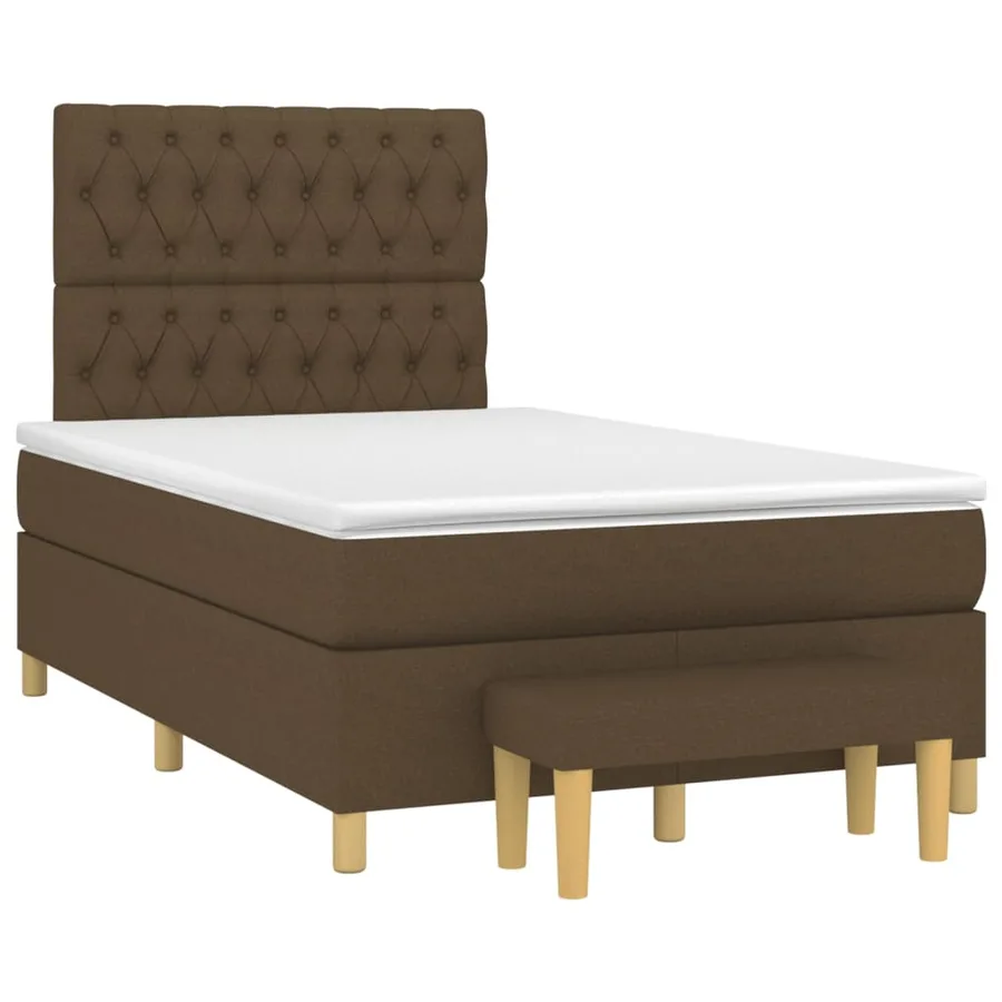 Sommier à lattes de lit avec matelas Marron foncé 120x200 cm - 3