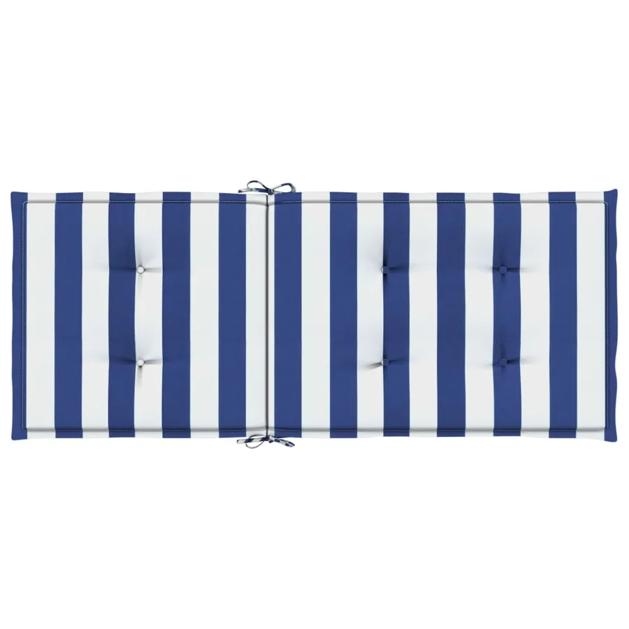 Coussins de chaise à dossier haut lot de 2 rayures bleu/blanc - 7