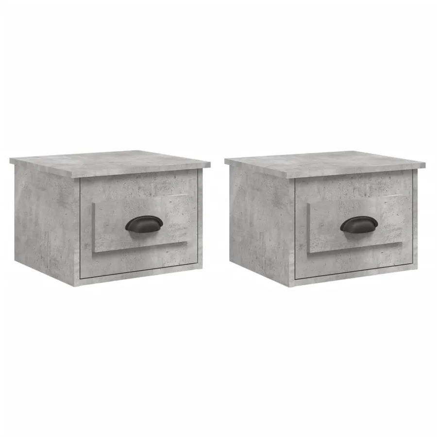 Tables de chevet murales 2 pcs gris béton 41,5x36x28 cm - 2