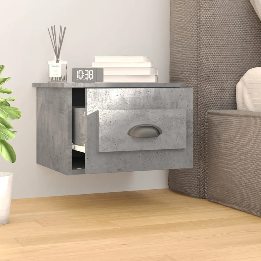 Tables de chevet murales 2 pcs gris béton 41,5x36x28 cm - 3