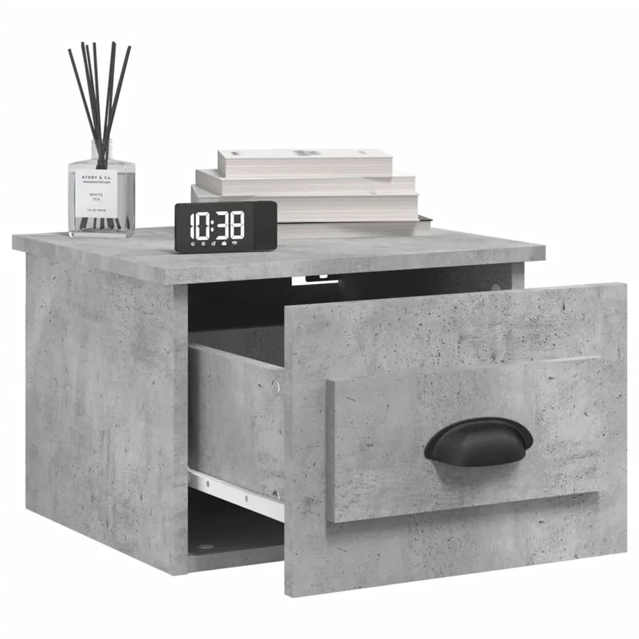 Tables de chevet murales 2 pcs gris béton 41,5x36x28 cm - 4