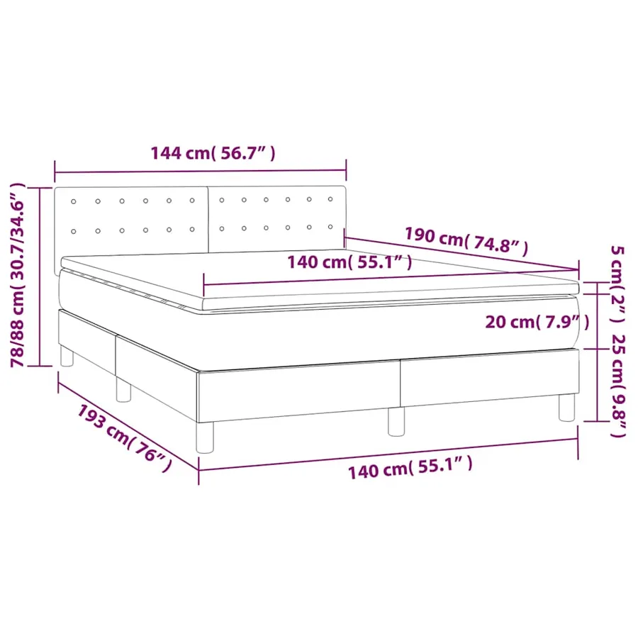 Sommier à lattes de lit avec matelas LED Vert foncé 140x190 cm - 10