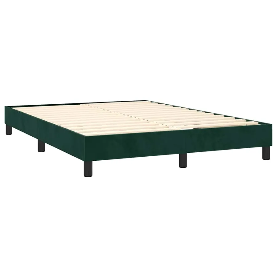 Sommier à lattes de lit avec matelas LED Vert foncé 140x190 cm - 5