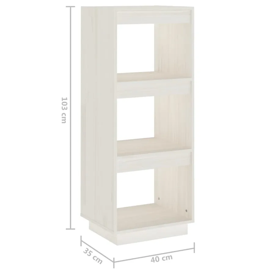 Bibliothèque/Séparateur de pièce blanc 40x35x103 cm pin massif - 8