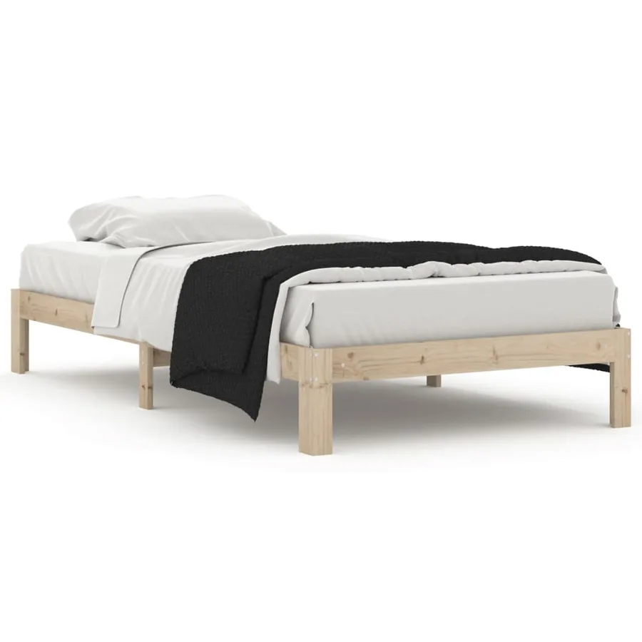 Cadre de lit sans matelas bois massif de pin 100x200 cm - 2