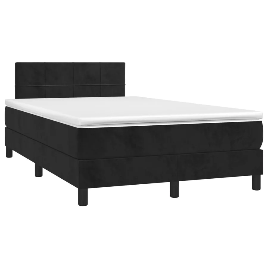 Sommier à lattes de lit avec matelas Noir 120x200 cm Velours - 3