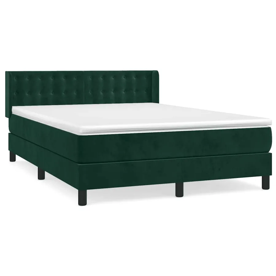 Sommier à lattes de lit et matelas Vert foncé 140x190cm Velours - 2