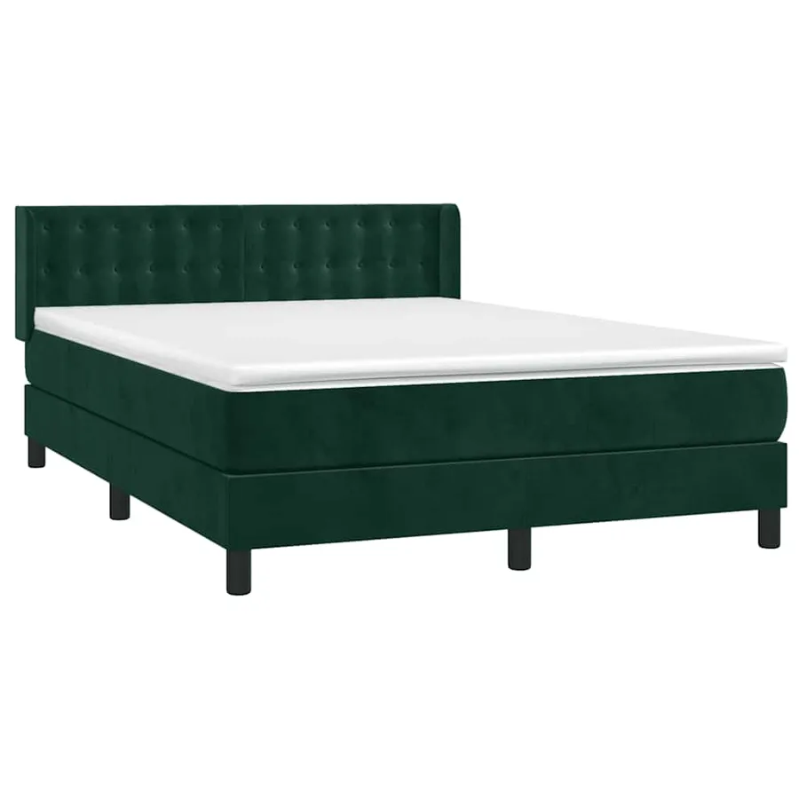 Sommier à lattes de lit et matelas Vert foncé 140x190cm Velours - 3