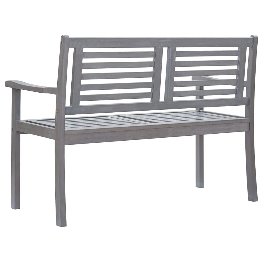 Banc de jardin 2 places avec coussin 120 cm Gris Eucalyptus - 4