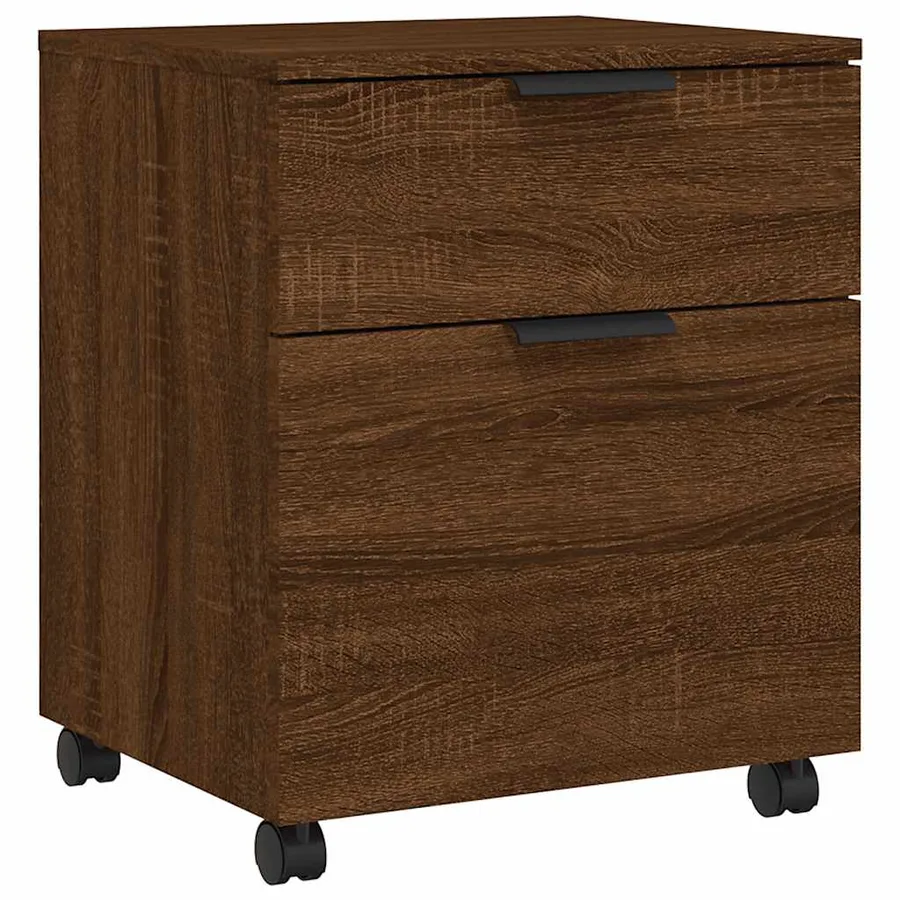 Classeur mobile avec roues Chêne marron 45x38x54 cm Bois - 2