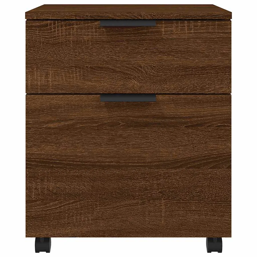 Classeur mobile avec roues Chêne marron 45x38x54 cm Bois - 3
