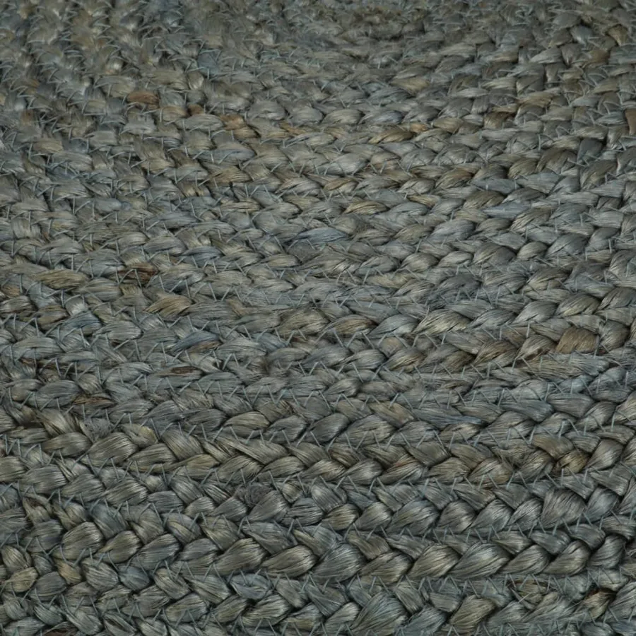 Pouf fait à la main Vert olive 45 x 30 cm Jute - 3