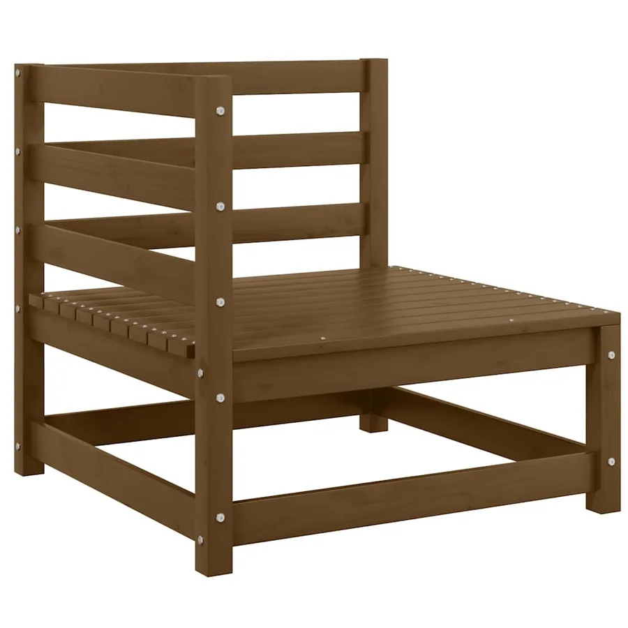 Salon de jardin 2 pcs marron miel bois de pin massif - 3