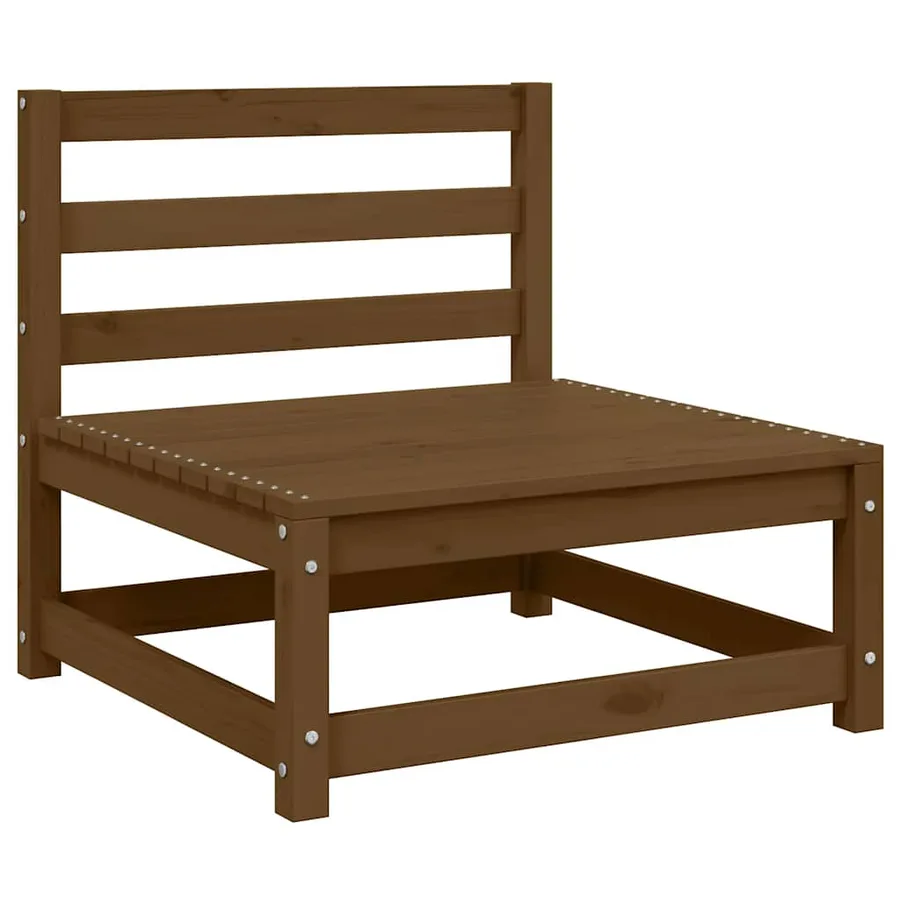 Salon de jardin 2 pcs marron miel bois de pin massif - 4