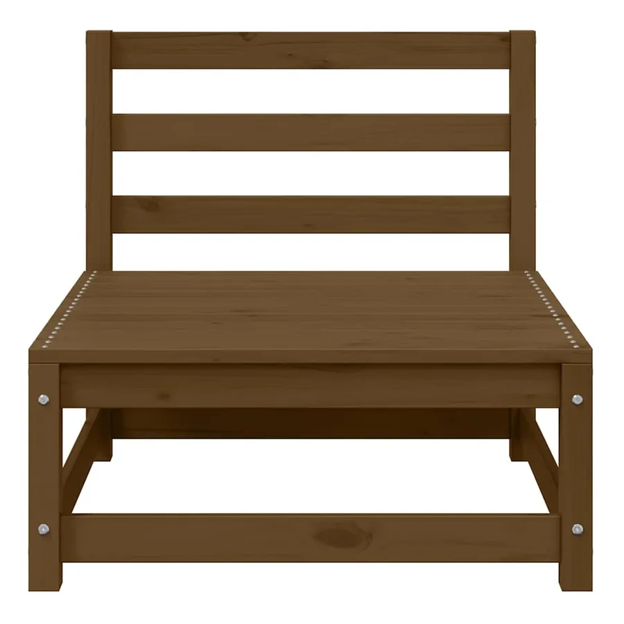 Salon de jardin 2 pcs marron miel bois de pin massif - 6