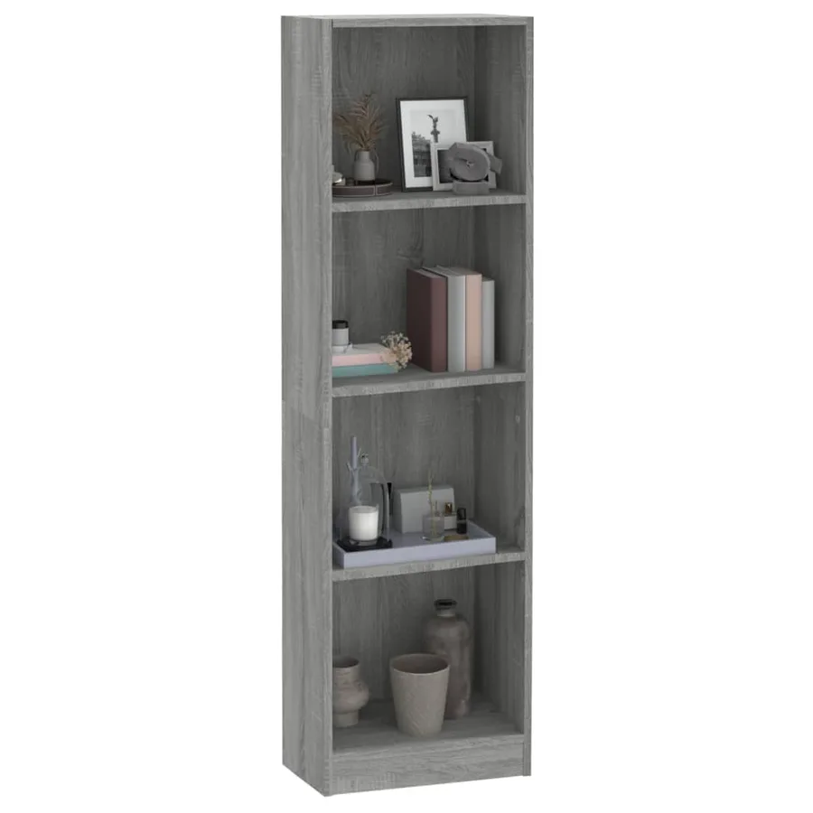 Bibliothèque 4 niveaux Sonoma gris 40x24x143 cm - 3