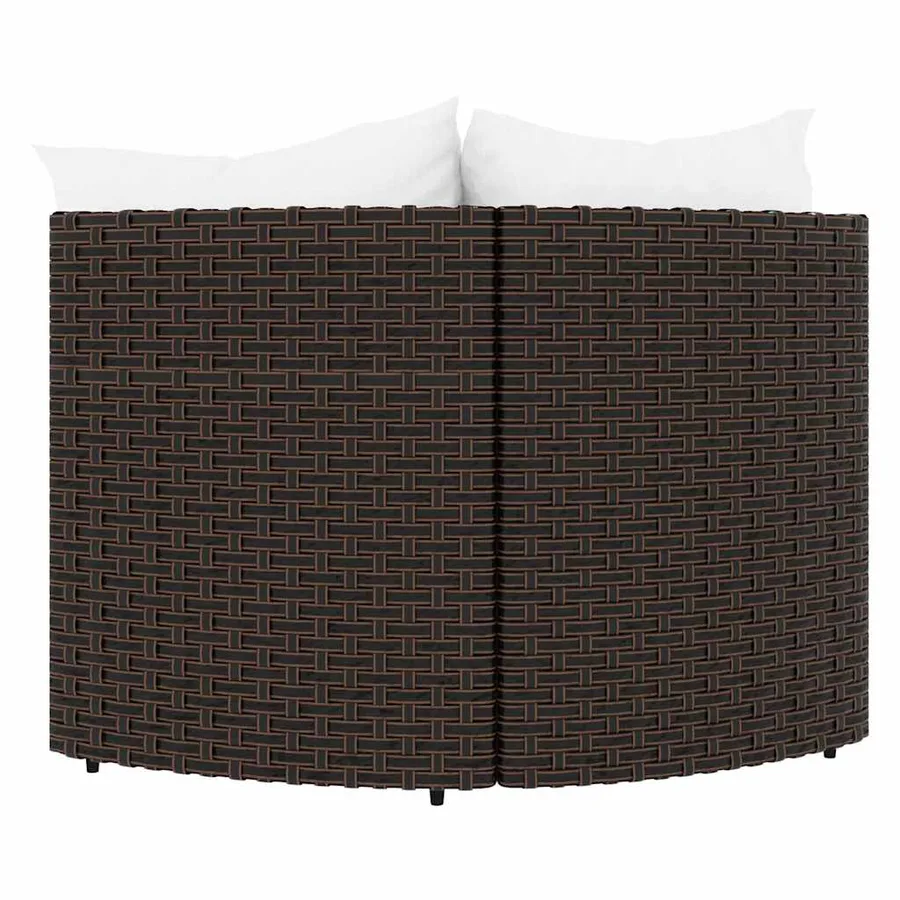 Canapés d'angle de jardin et coussins2pcs marron résine tressée - 6