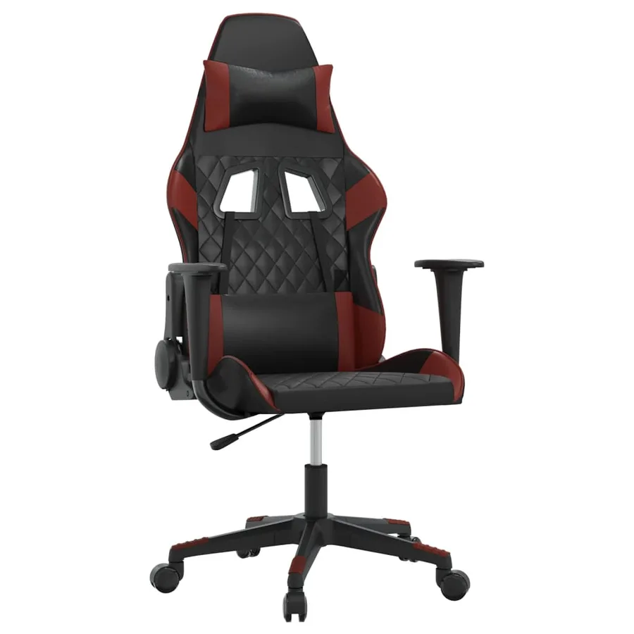 Chaise de jeu Noir et rouge bordeaux Similicuir - 2