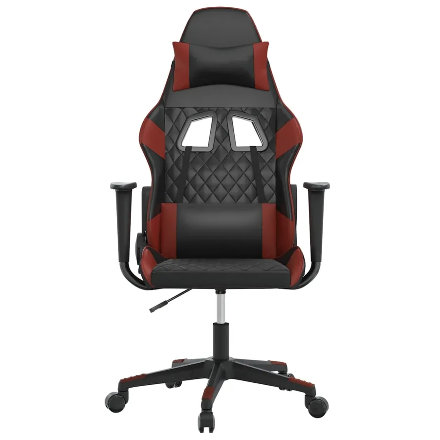 Chaise de jeu Noir et rouge bordeaux Similicuir - 3