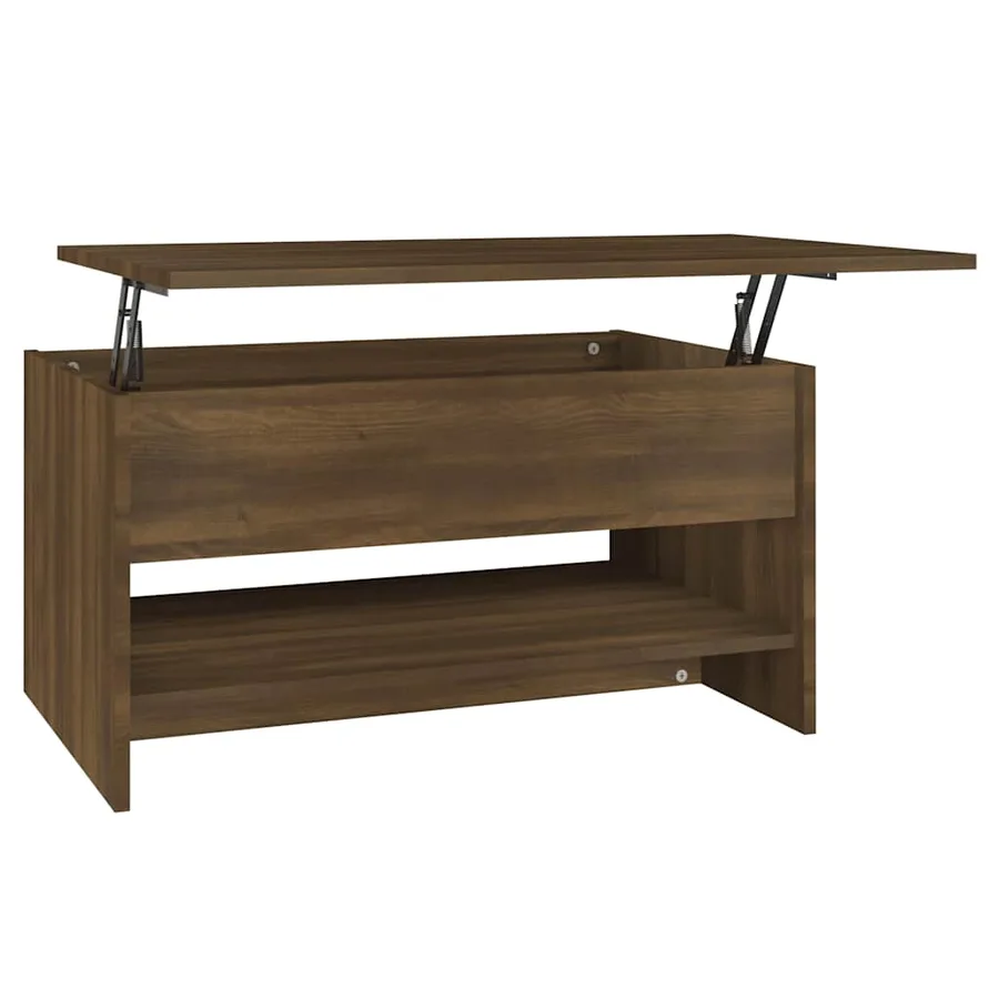 Table basse Chêne marron 80x50x40 cm Bois d'ingénierie - 2