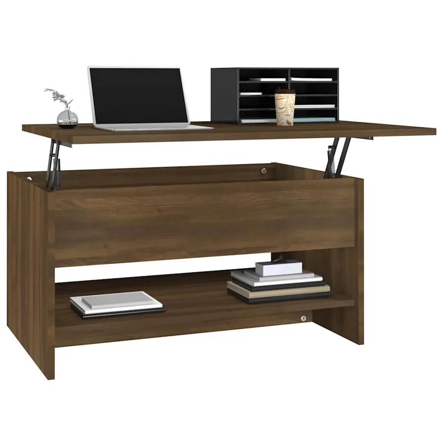 Table basse Chêne marron 80x50x40 cm Bois d'ingénierie - 4