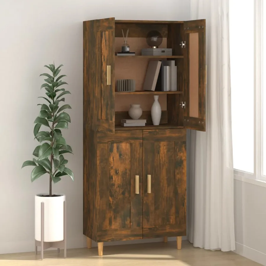 Buffet Chêne fumé 69,5x34x90 cm Bois d'ingénierie - 3