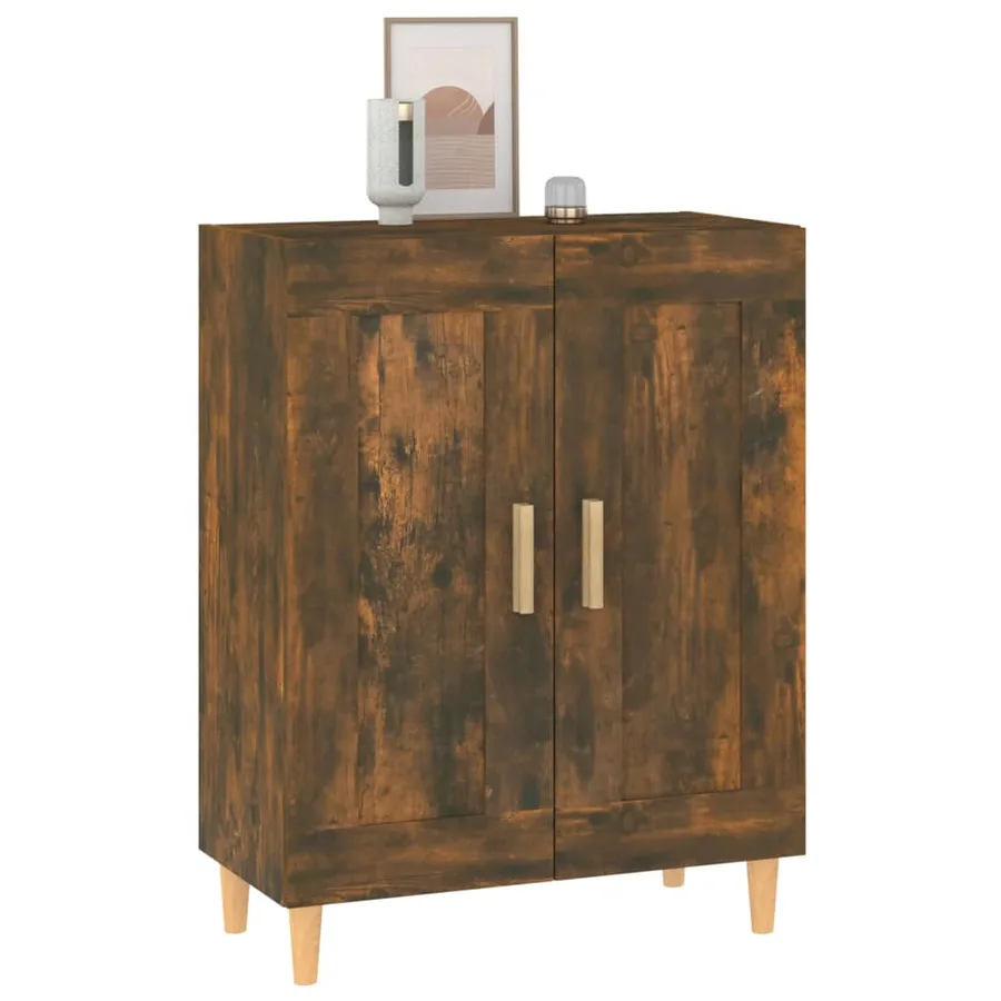 Buffet Chêne fumé 69,5x34x90 cm Bois d'ingénierie - 4