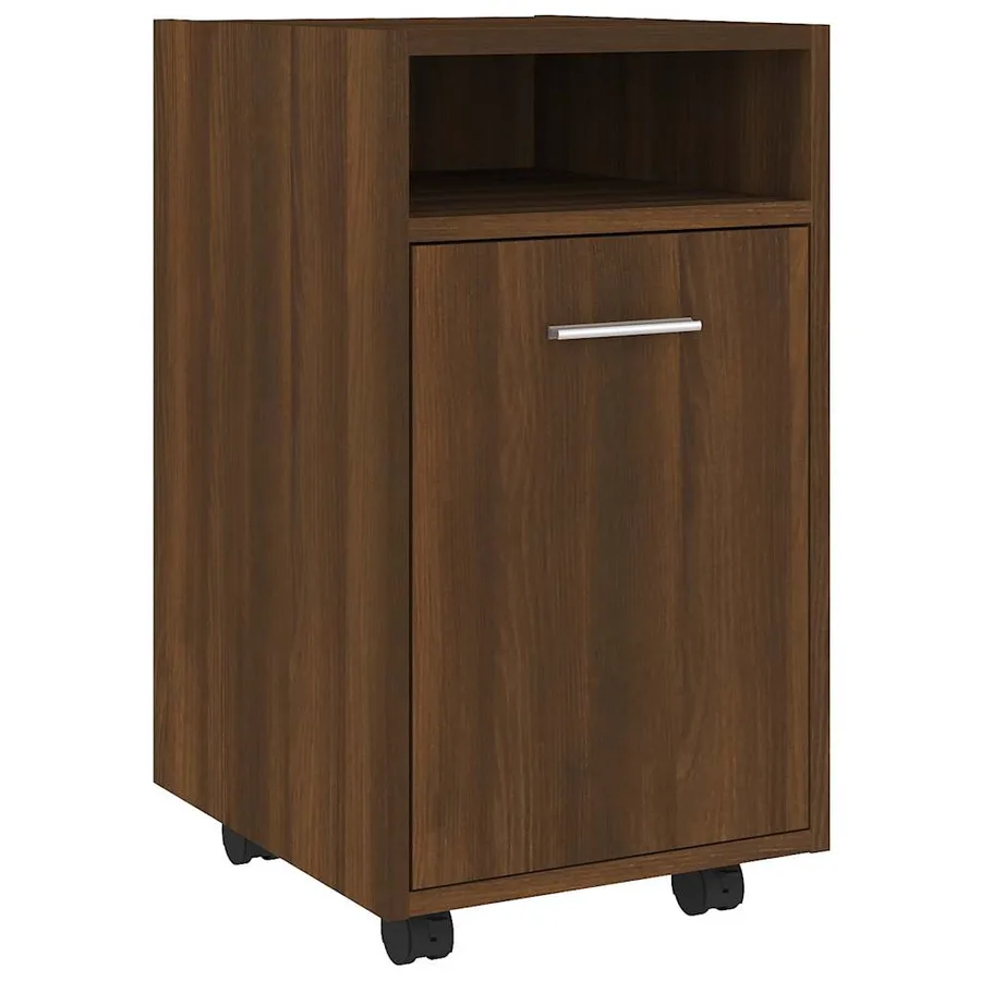 Armoire appoint à roues Chêne marron 33x38x60 cm - 2