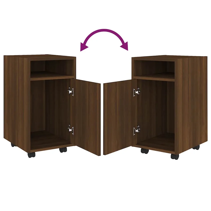 Armoire appoint à roues Chêne marron 33x38x60 cm - 5
