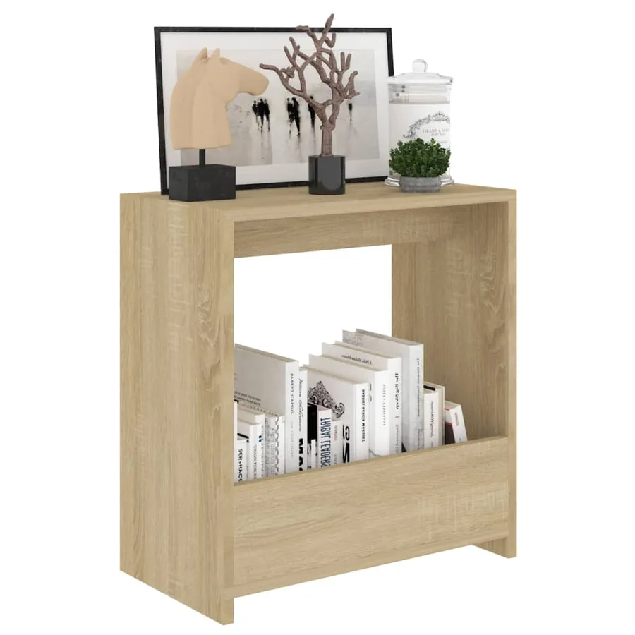 Table d'appoint chêne sonoma 50x26x50 cm bois d'ingénierie - 3