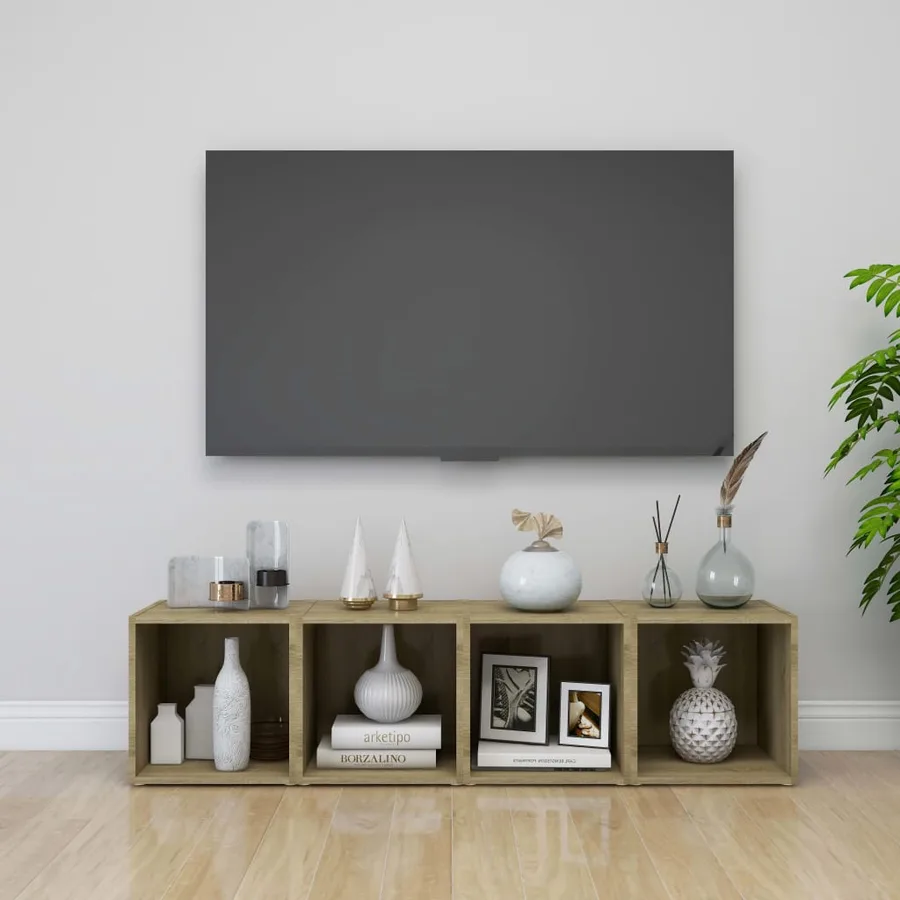 Meubles TV 2 pcs chêne sonoma 37x35x37 cm bois d’ingénierie - 7