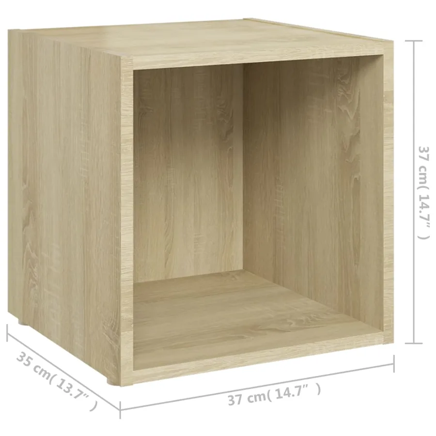 Meubles TV 2 pcs chêne sonoma 37x35x37 cm bois d’ingénierie - 8