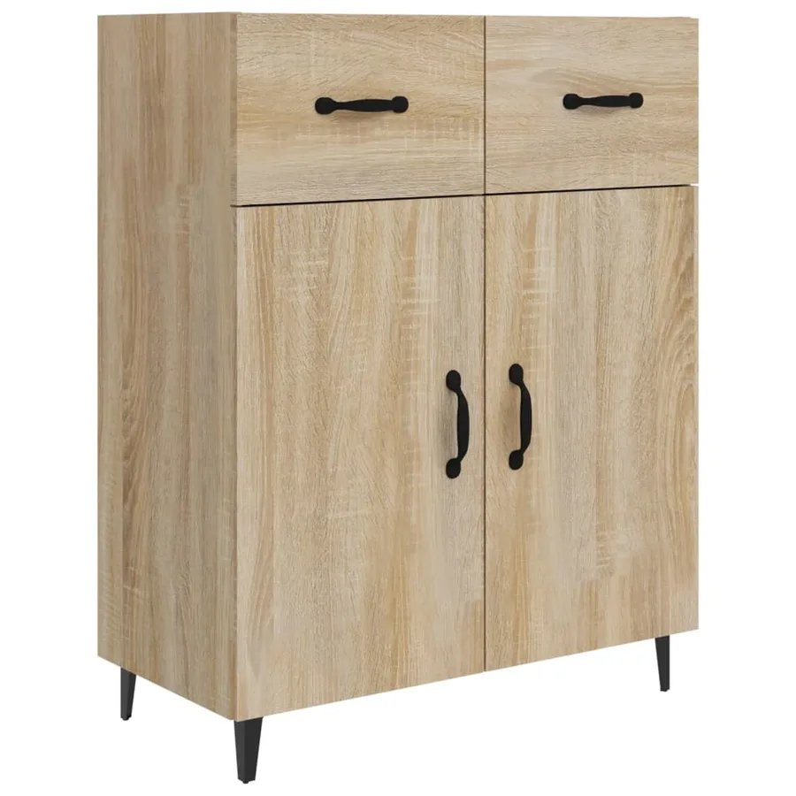 Buffet chêne sonoma 69,5x34x90 cm bois d'ingénierie - 2