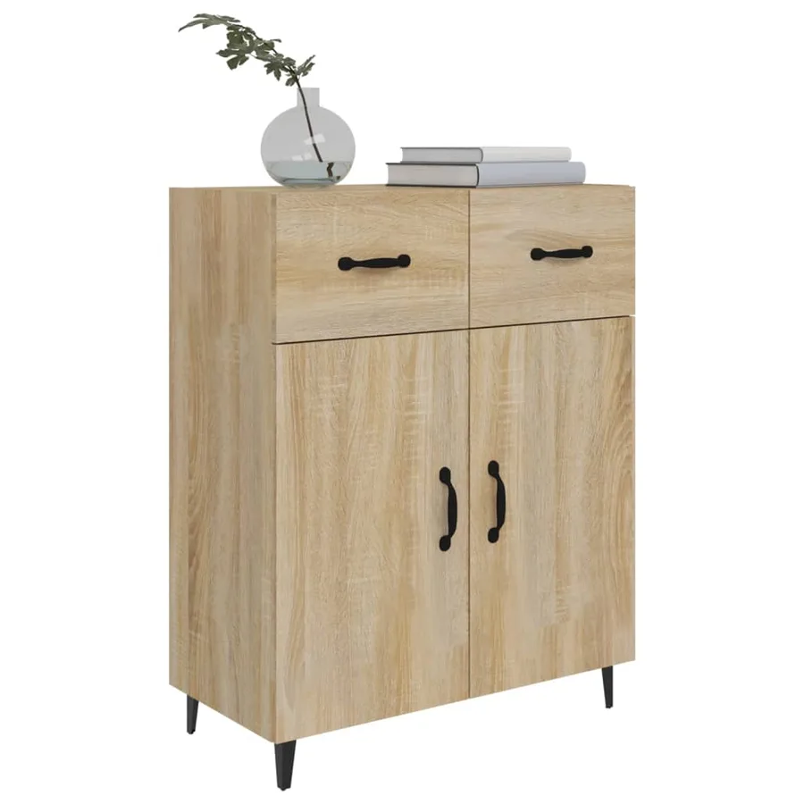Buffet chêne sonoma 69,5x34x90 cm bois d'ingénierie - 4