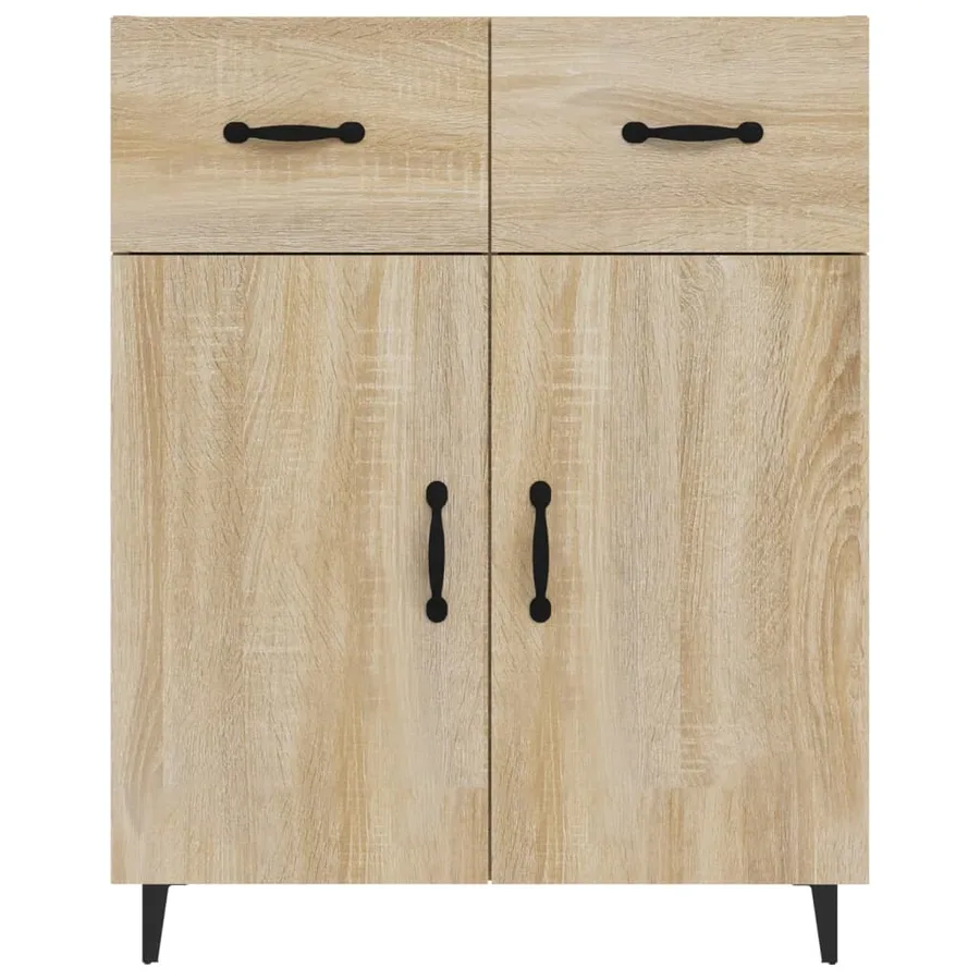 Buffet chêne sonoma 69,5x34x90 cm bois d'ingénierie - 5