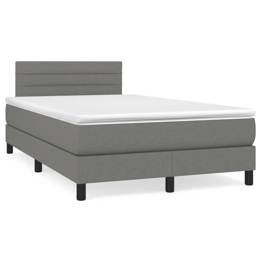 Sommier à lattes de lit avec matelas Gris foncé 120x200cm Tissu - 2